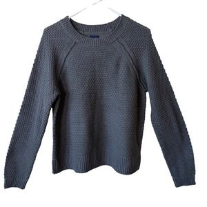 NWT GAP Textured Knit Crew Neck Sweater Gray Long Sleeve Casual Women's Medium